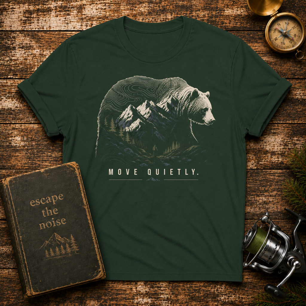 Bear Mountain T-Shirt – "Move Quietly" Wilderness Graphic Tee