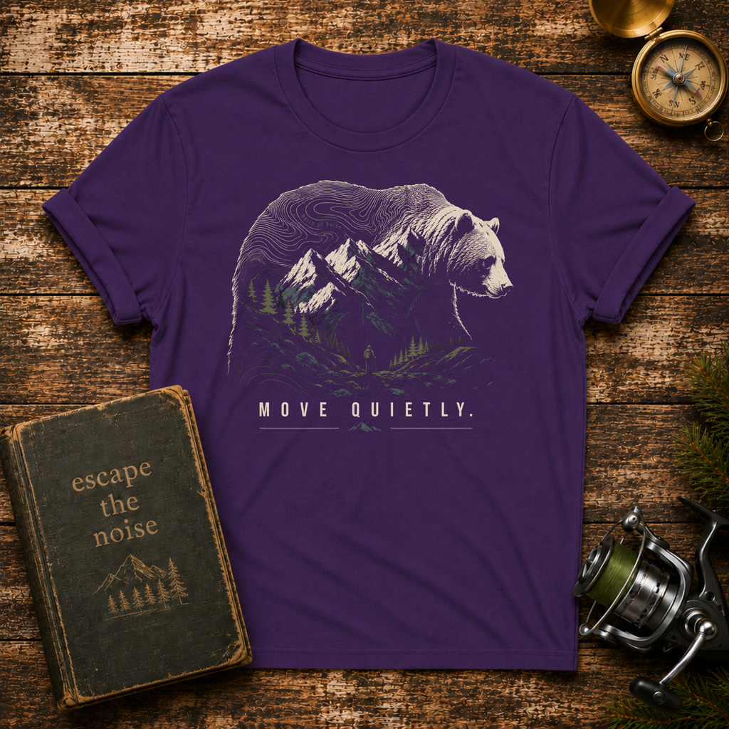 Bear Mountain T-Shirt – "Move Quietly" Wilderness Graphic Tee