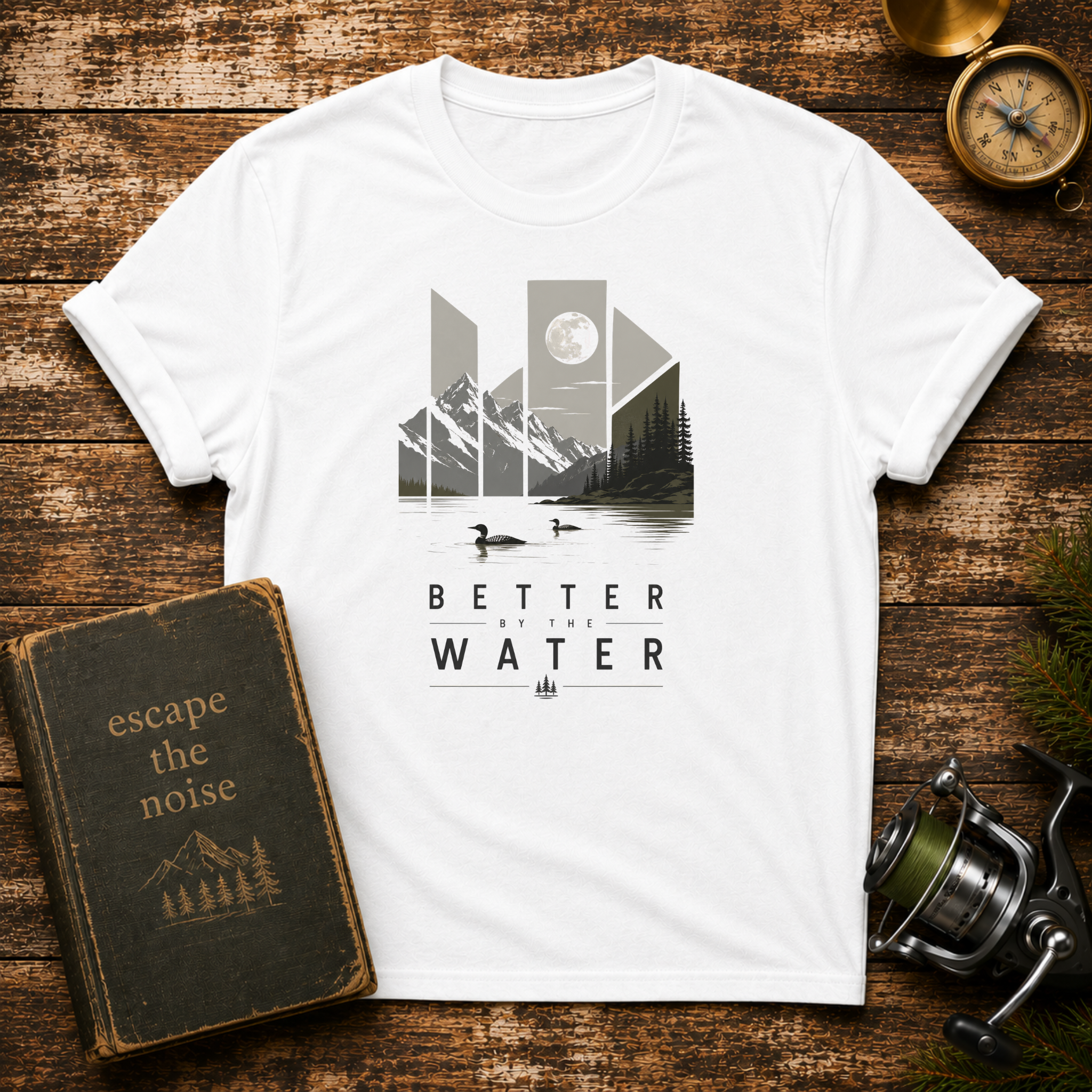 Better by the Water Graphic T-Shirt — Minimal Mountain  Design