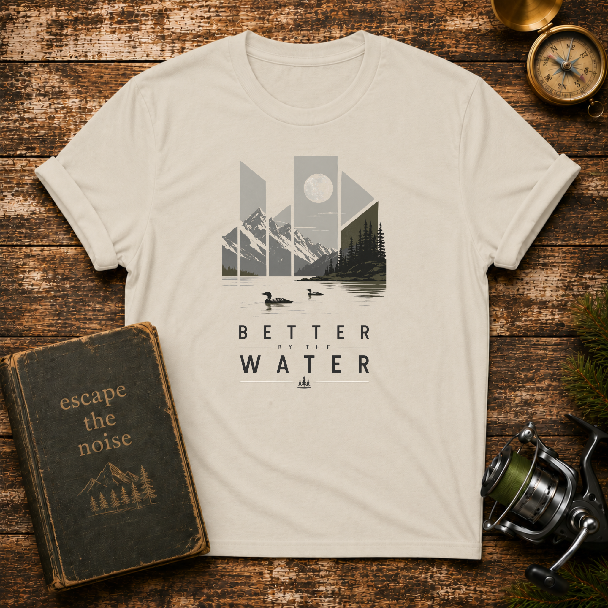 Better by the Water Graphic T-Shirt — Minimal Mountain  Design