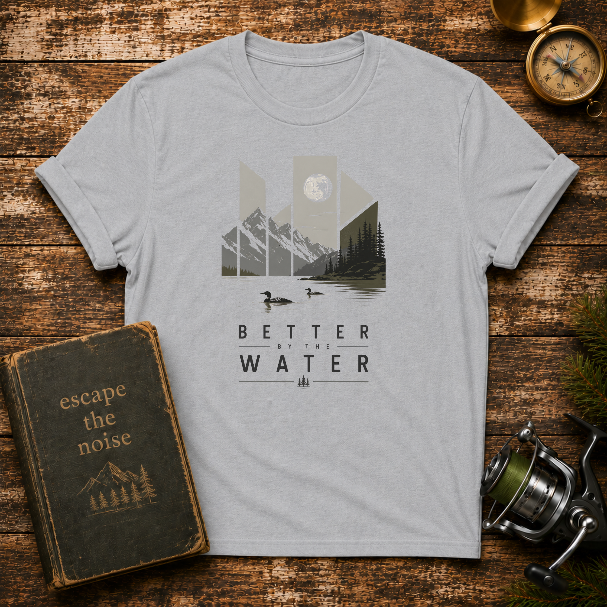 Better by the Water Graphic T-Shirt — Minimal Mountain  Design