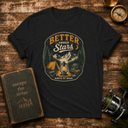 Better Under Stars Camping T-Shirt — Vintage Campfire Design
