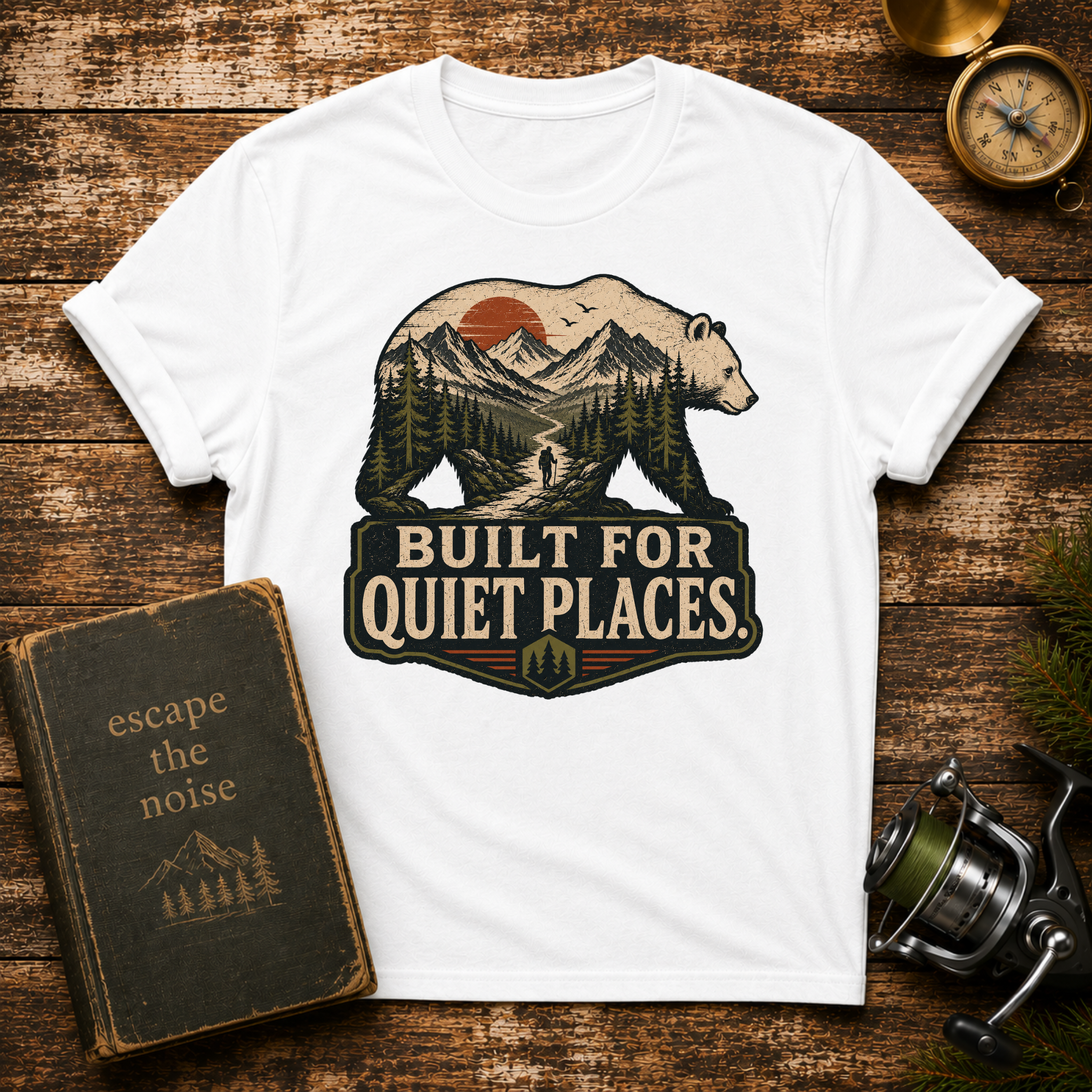 Built for Quiet Places T-Shirt — Outdoor Bear Mountain Graphic Tee