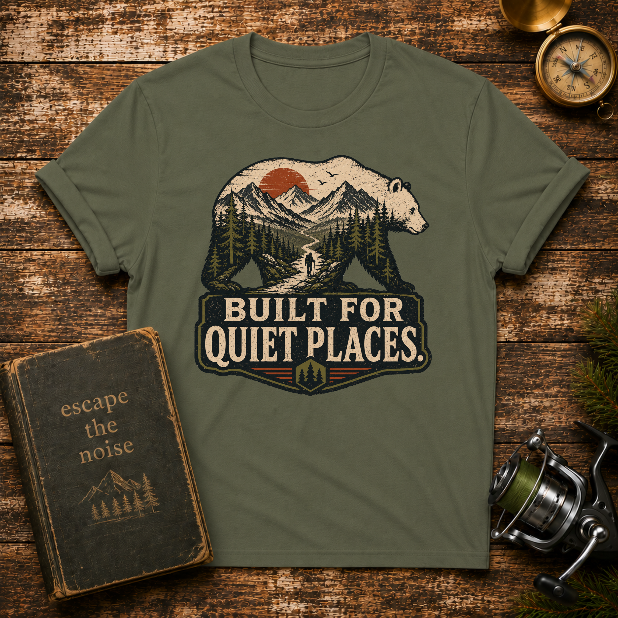 Built for Quiet Places T-Shirt — Outdoor Bear Mountain Graphic Tee