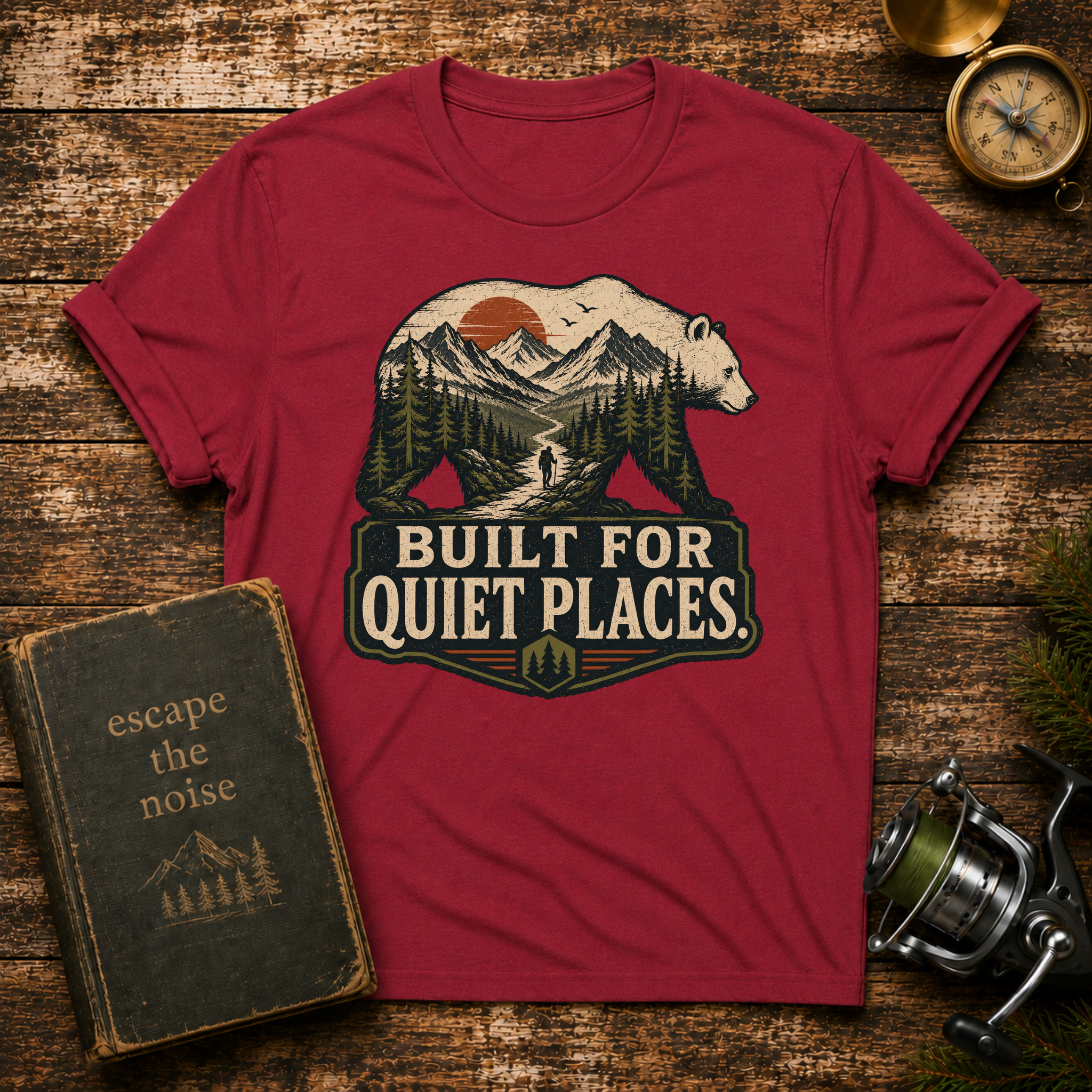 Built for Quiet Places T-Shirt — Outdoor Bear Mountain Graphic Tee