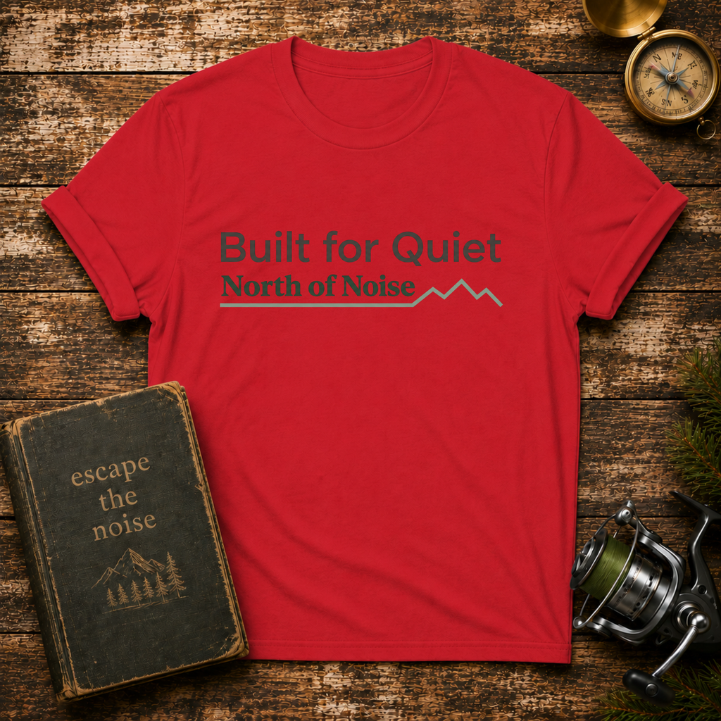 Built for Quiet T-Shirt — "North of Noise" Minimal Mountain Tee