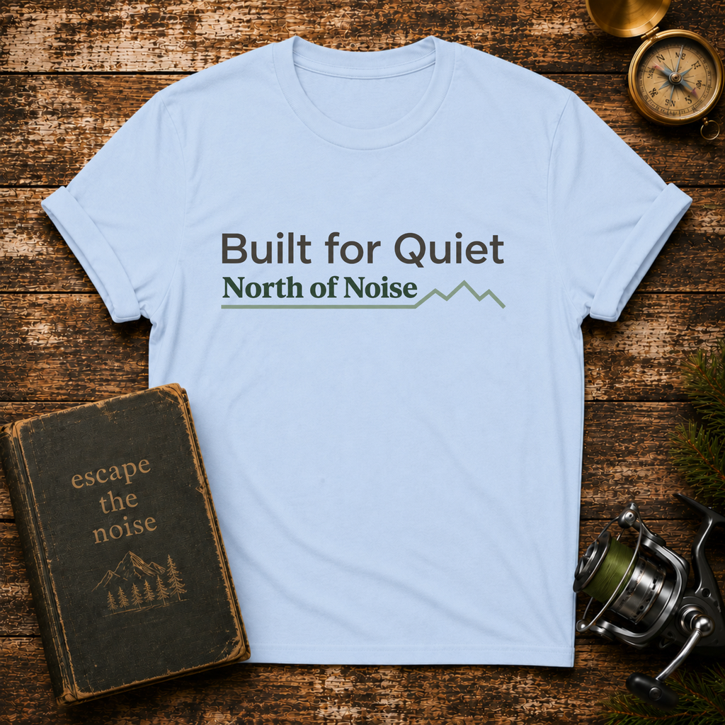 Built for Quiet T-Shirt — "North of Noise" Minimal Mountain Tee