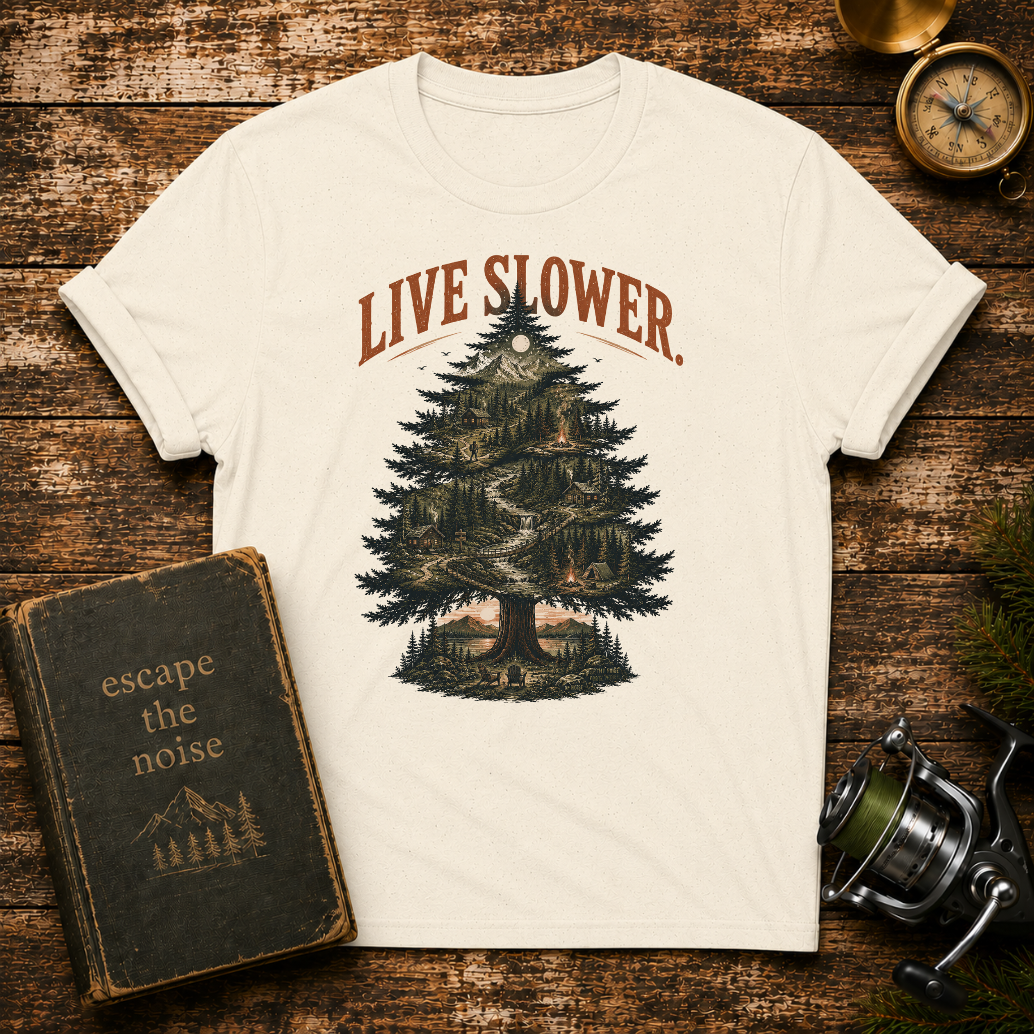 Live Slower Tree Nature T-Shirt
