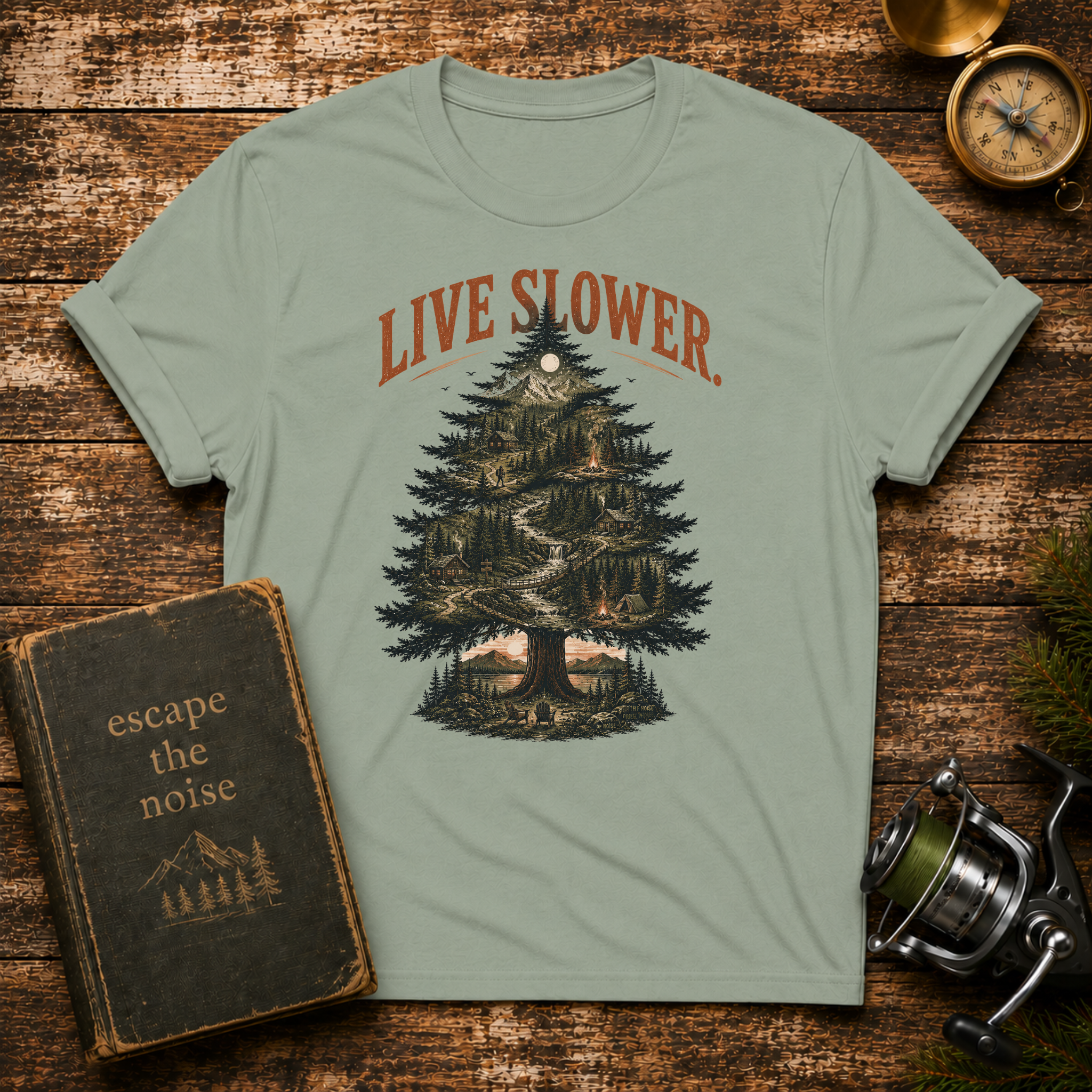 Live Slower Tree Nature T-Shirt