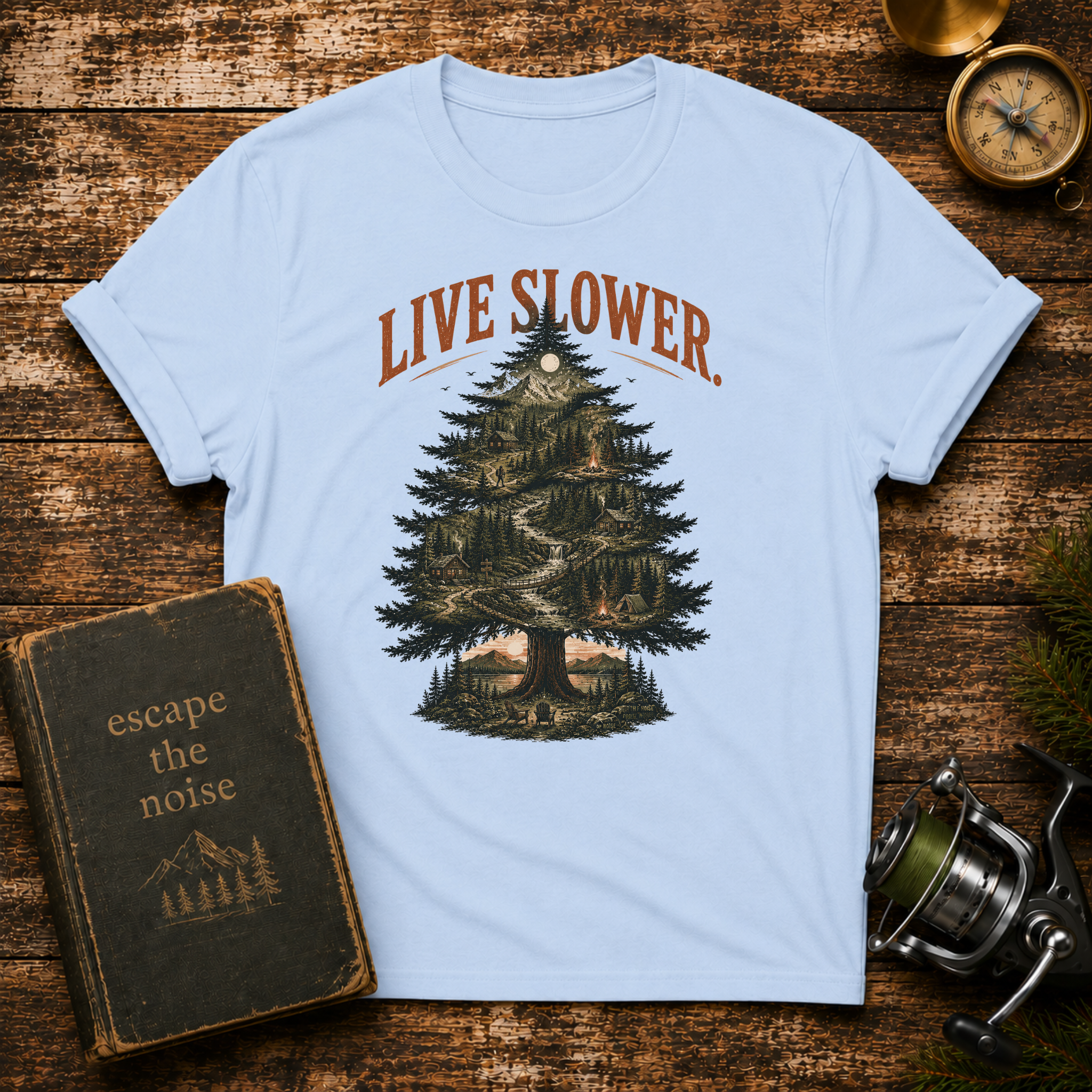 Live Slower Tree Nature T-Shirt