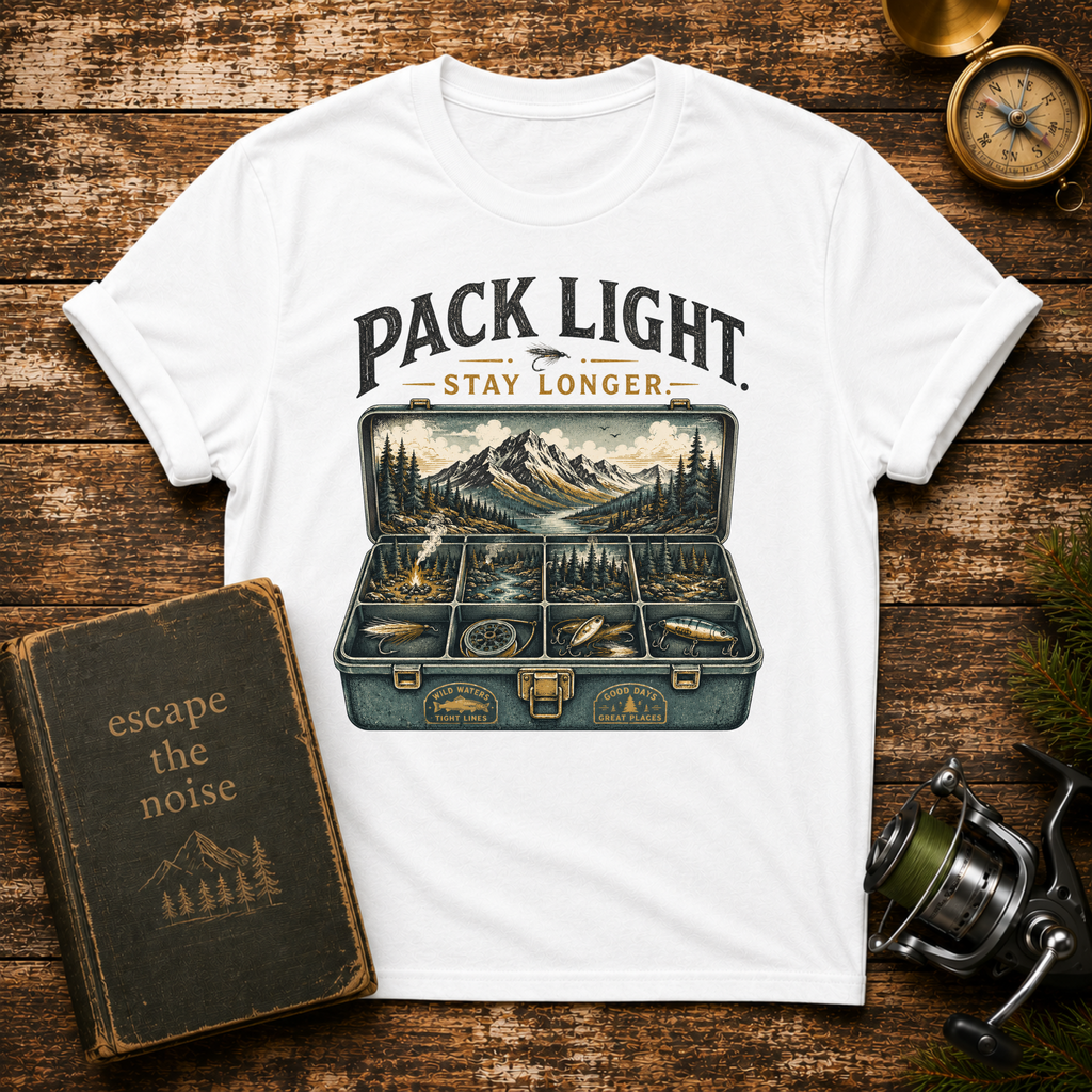 Pack Light Travel Tee — 'Pack Light Stay Longer' Vintage Suitcase Adventure T-Shirt