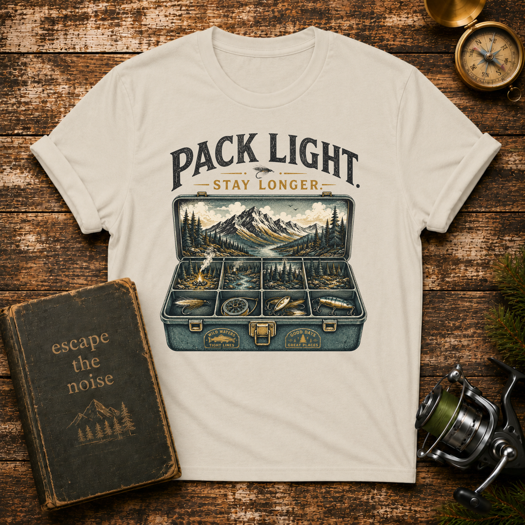 Pack Light Travel Tee — 'Pack Light Stay Longer' Vintage Suitcase Adventure T-Shirt