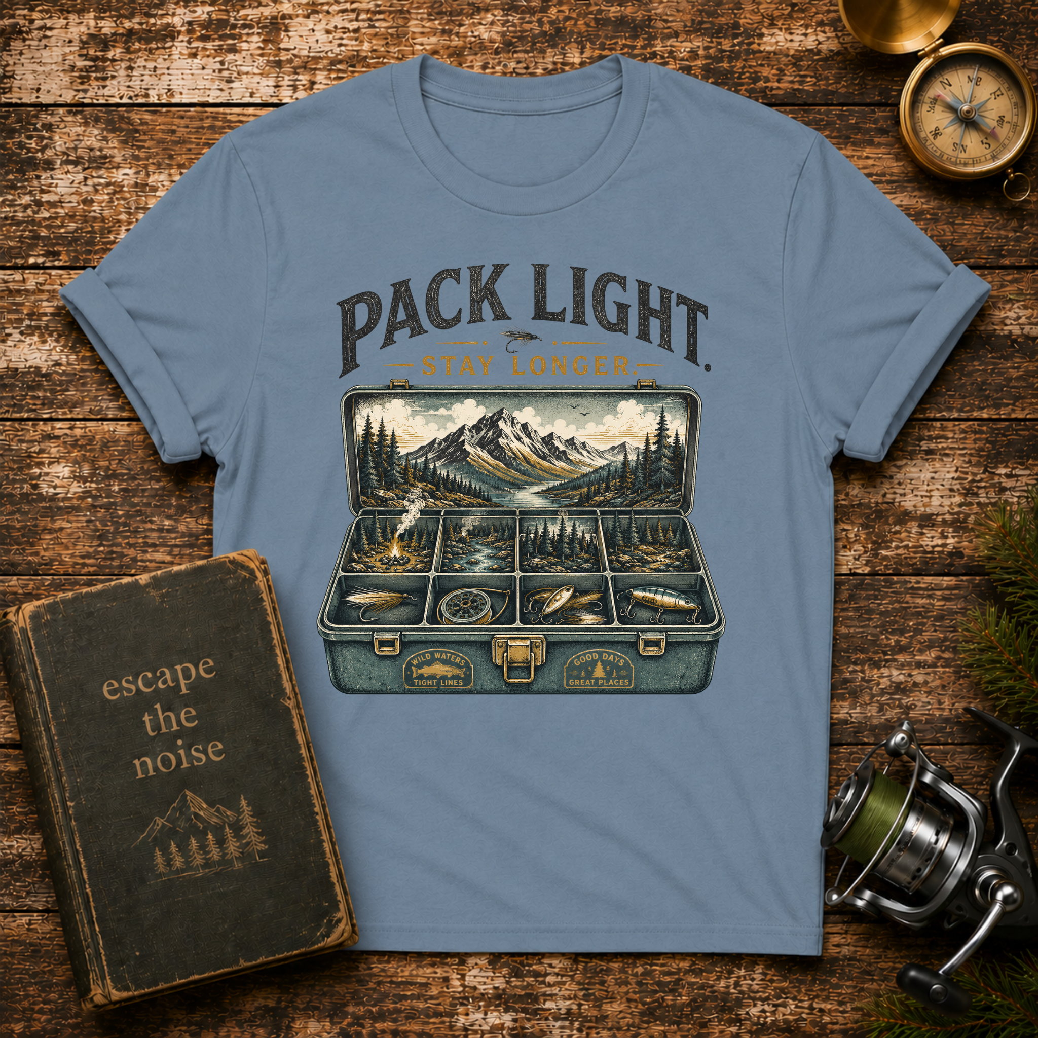 Pack Light Travel Tee — 'Pack Light Stay Longer' Vintage Suitcase Adventure T-Shirt