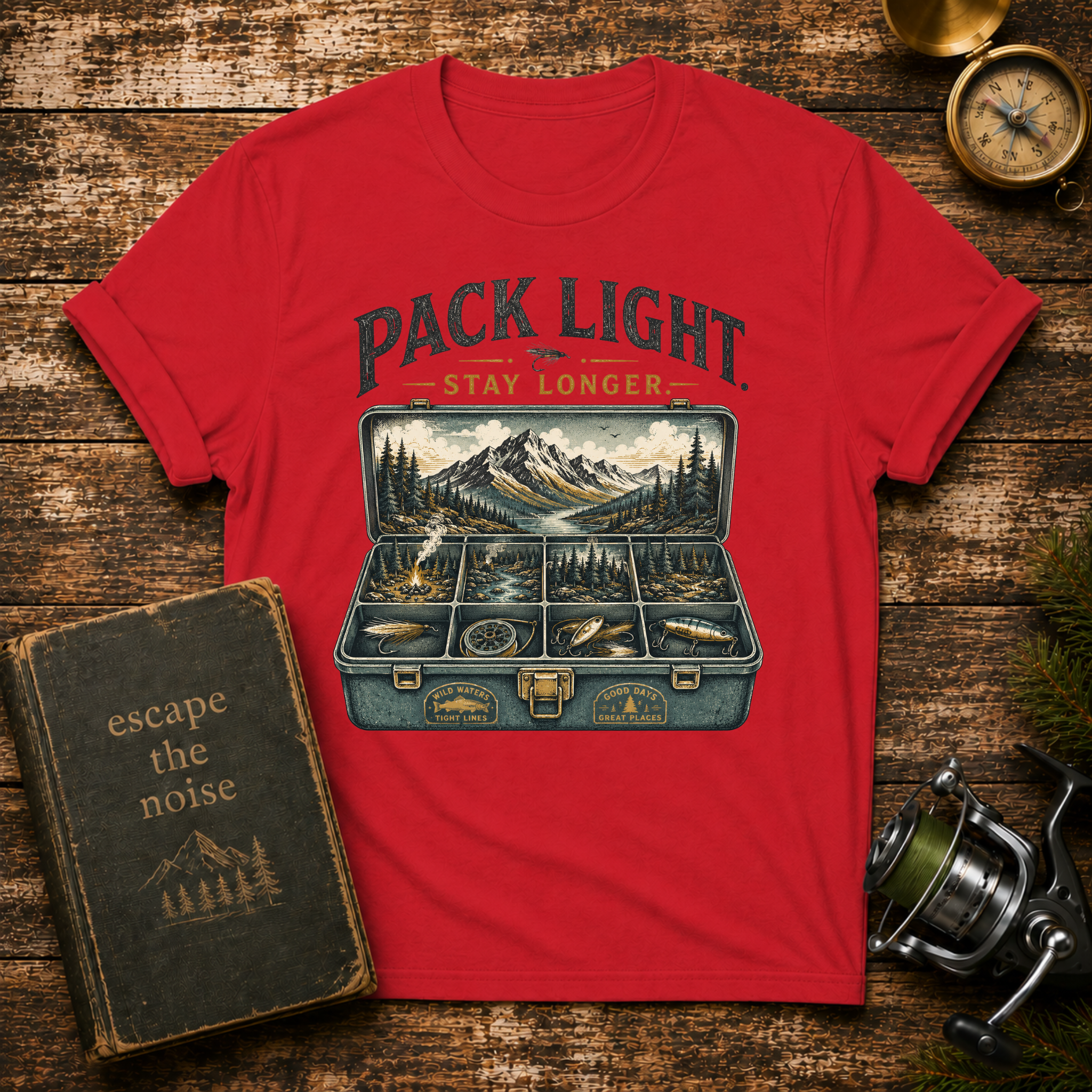Pack Light Travel Tee — 'Pack Light Stay Longer' Vintage Suitcase Adventure T-Shirt