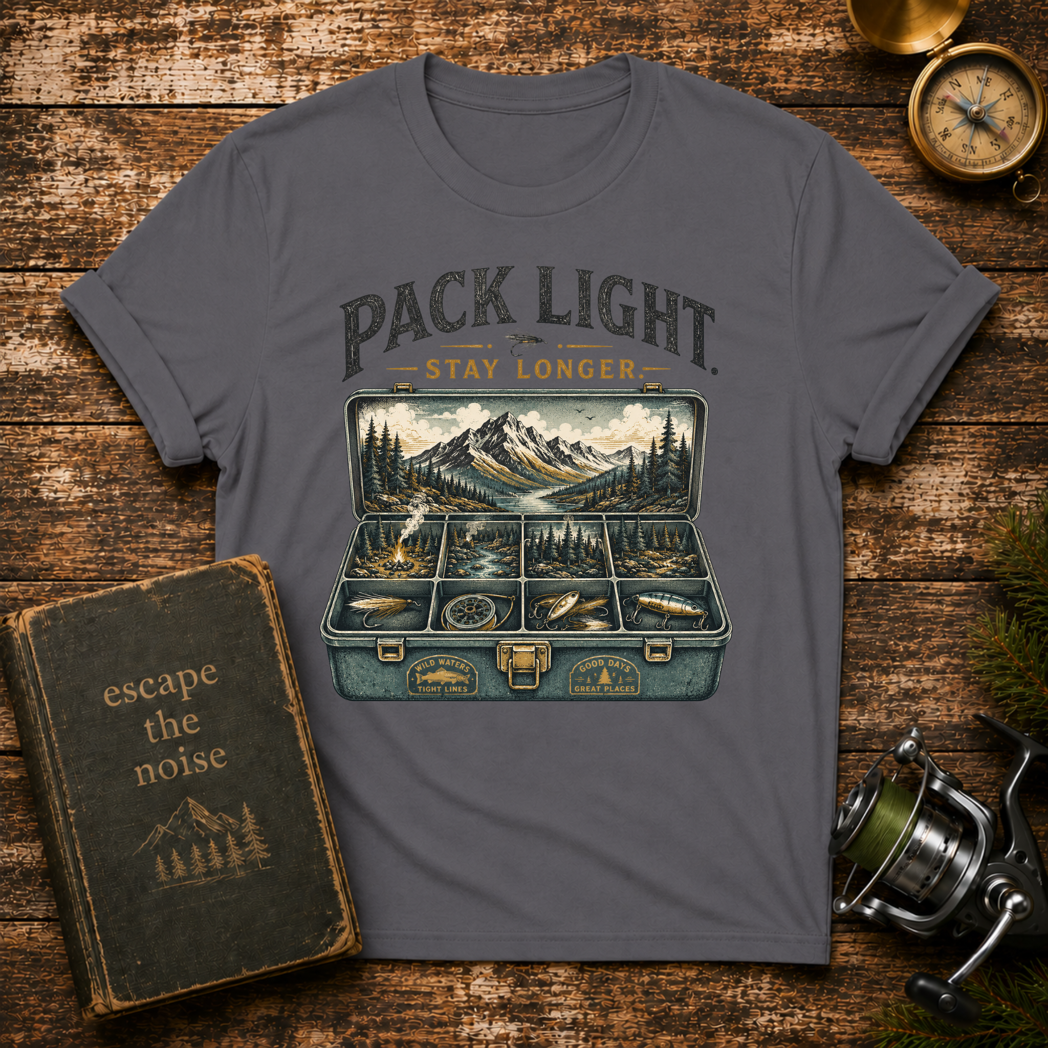 Pack Light Travel Tee — 'Pack Light Stay Longer' Vintage Suitcase Adventure T-Shirt