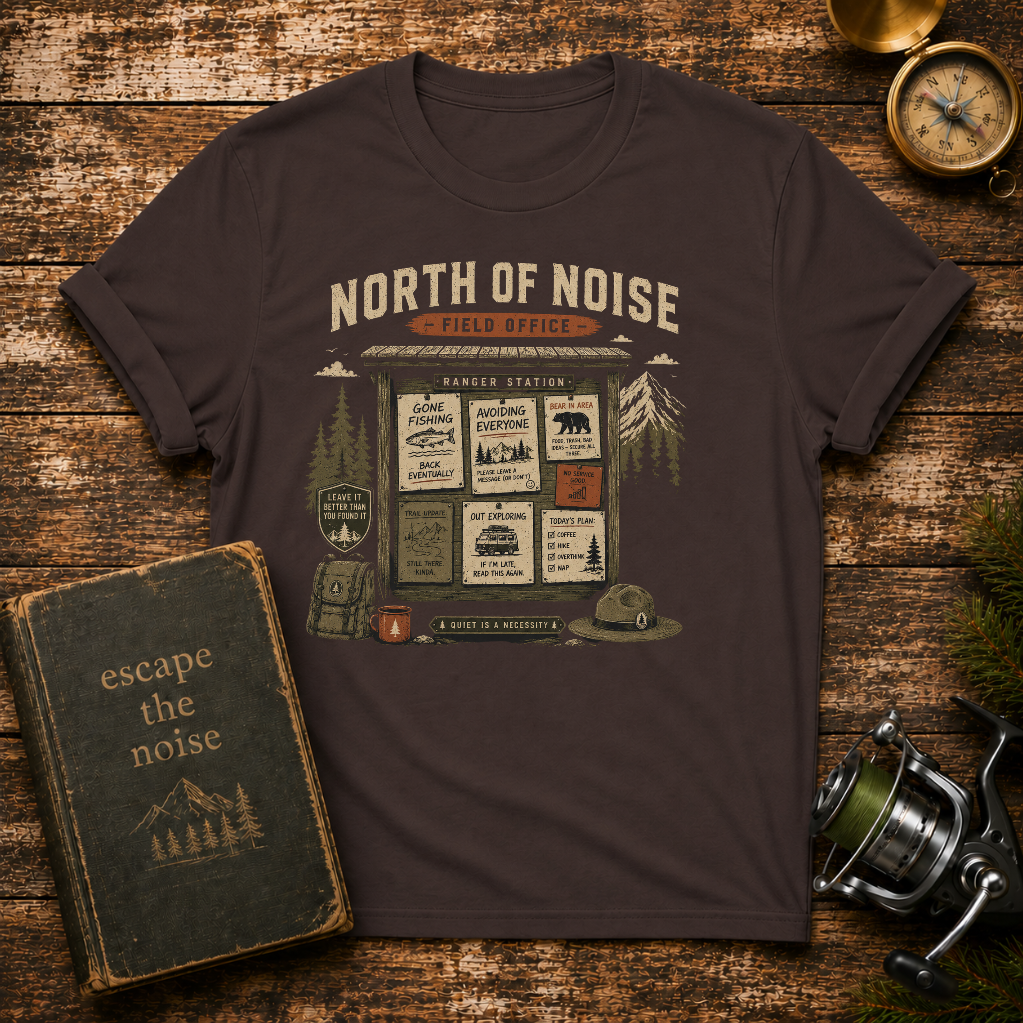 North of Noise Camping T-Shirt — Vintage Outdoor Adventure Tee