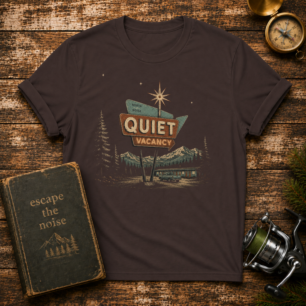 Quiet Vacancy T-Shirt — Vintage Motel Sign Mountain Camp Tee
