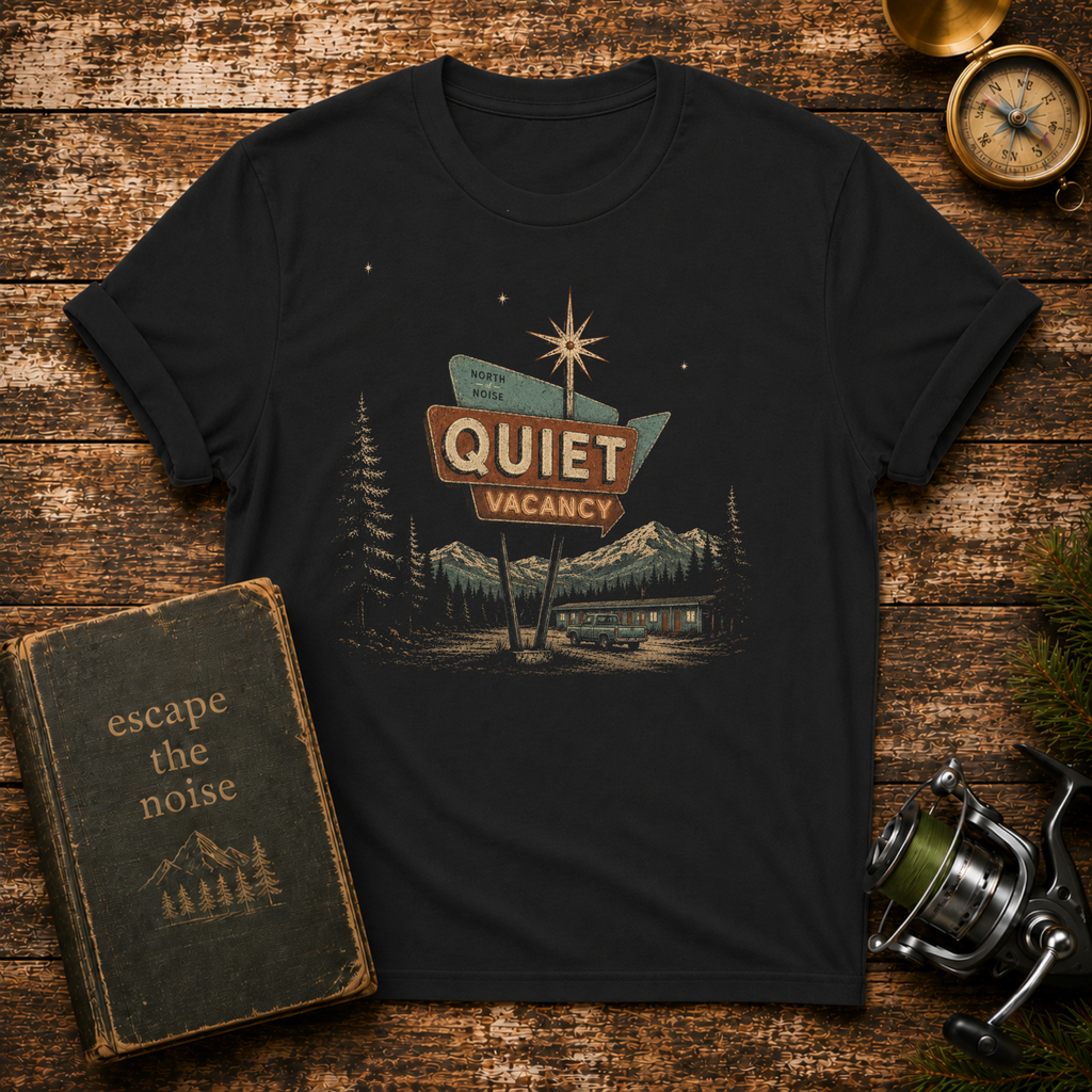 Quiet Vacancy T-Shirt — Vintage Motel Sign Mountain Camp Tee