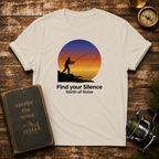 Fishing T-Shirt – "Find Your Silence" Sunset Angler Tee