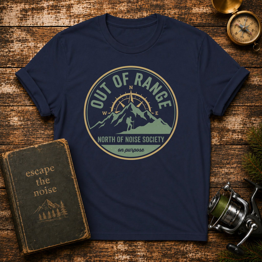 Out of Range Mountain T-Shirt — North of Noise Society Graphic Tee