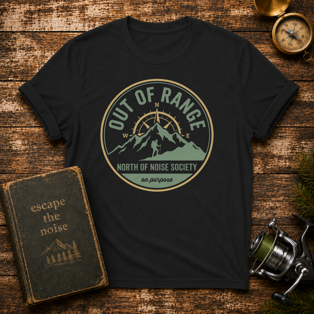 Out of Range Mountain T-Shirt — North of Noise Society Graphic Tee