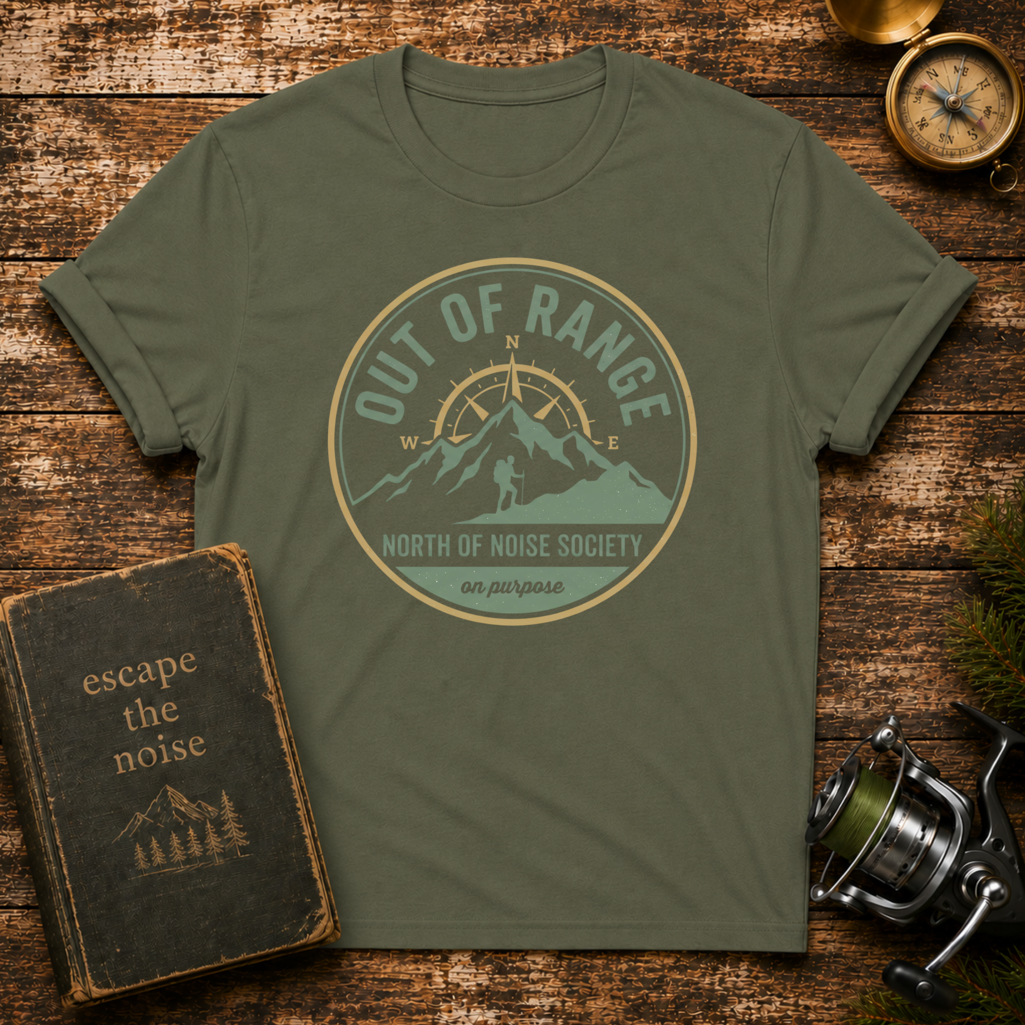 Out of Range Mountain T-Shirt — North of Noise Society Graphic Tee