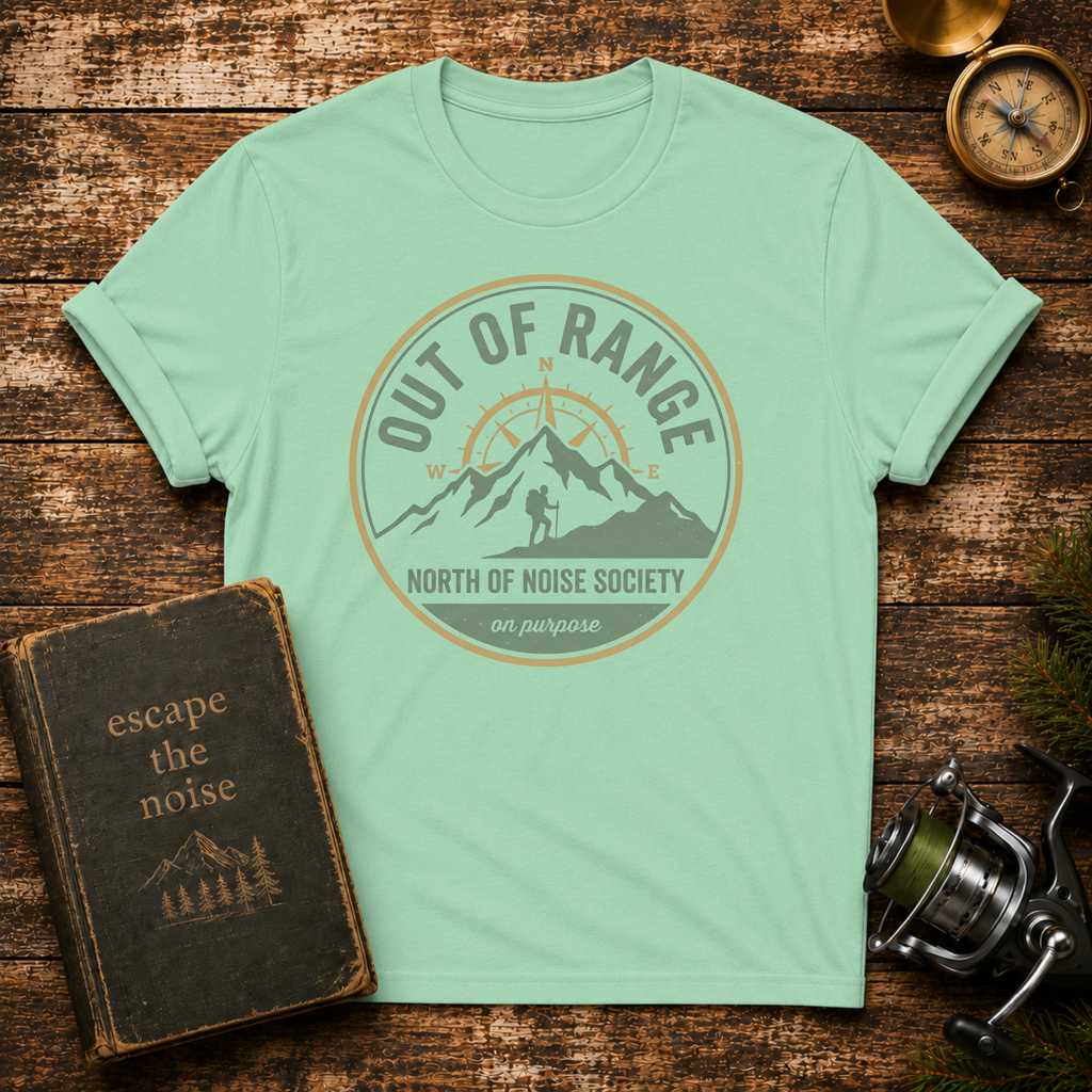 Out of Range Mountain T-Shirt — North of Noise Society Graphic Tee