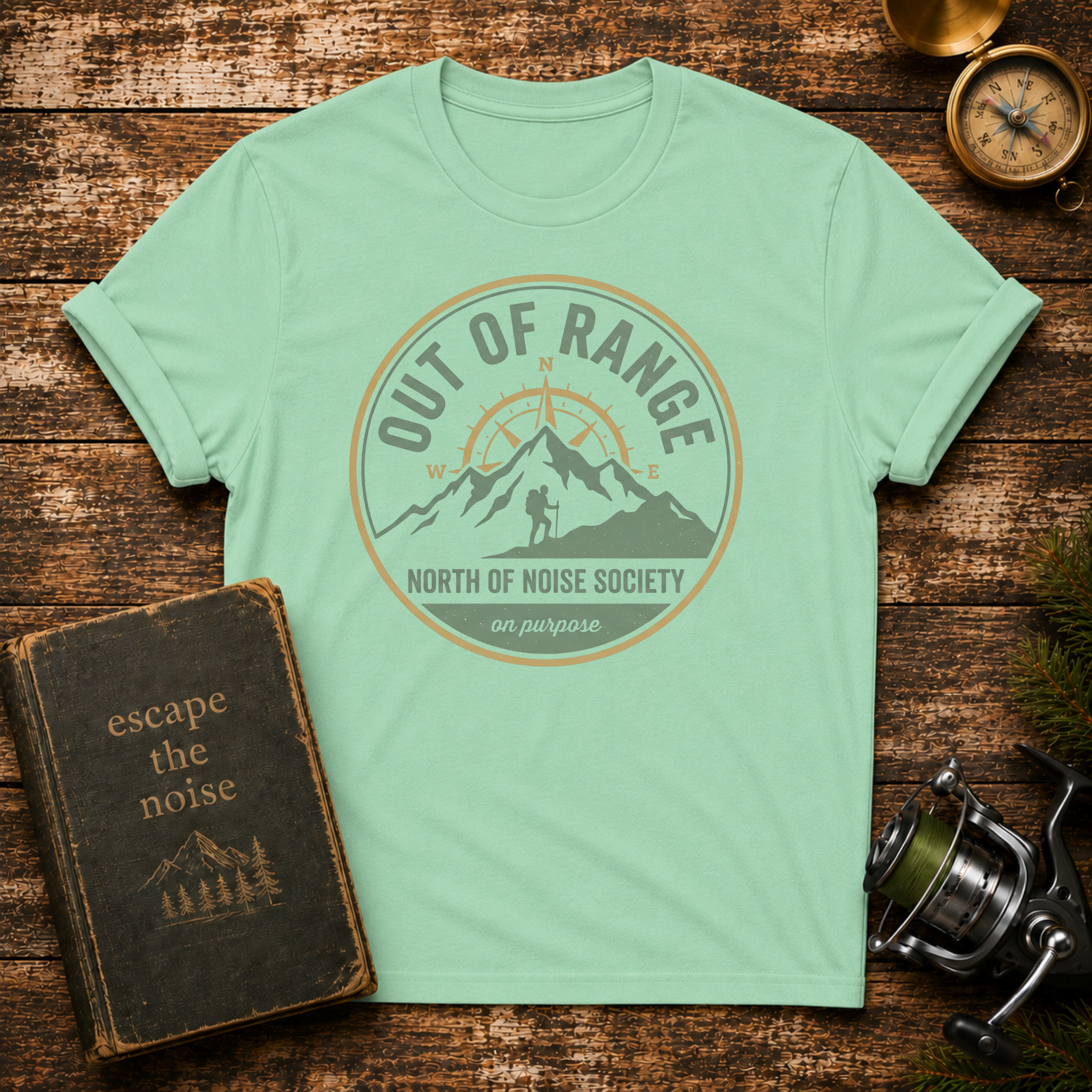 Out of Range Mountain T-Shirt — North of Noise Society Graphic Tee