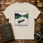 Quiet Waters Division T‑Shirt — Minimal Boat Lake Graphic Tee