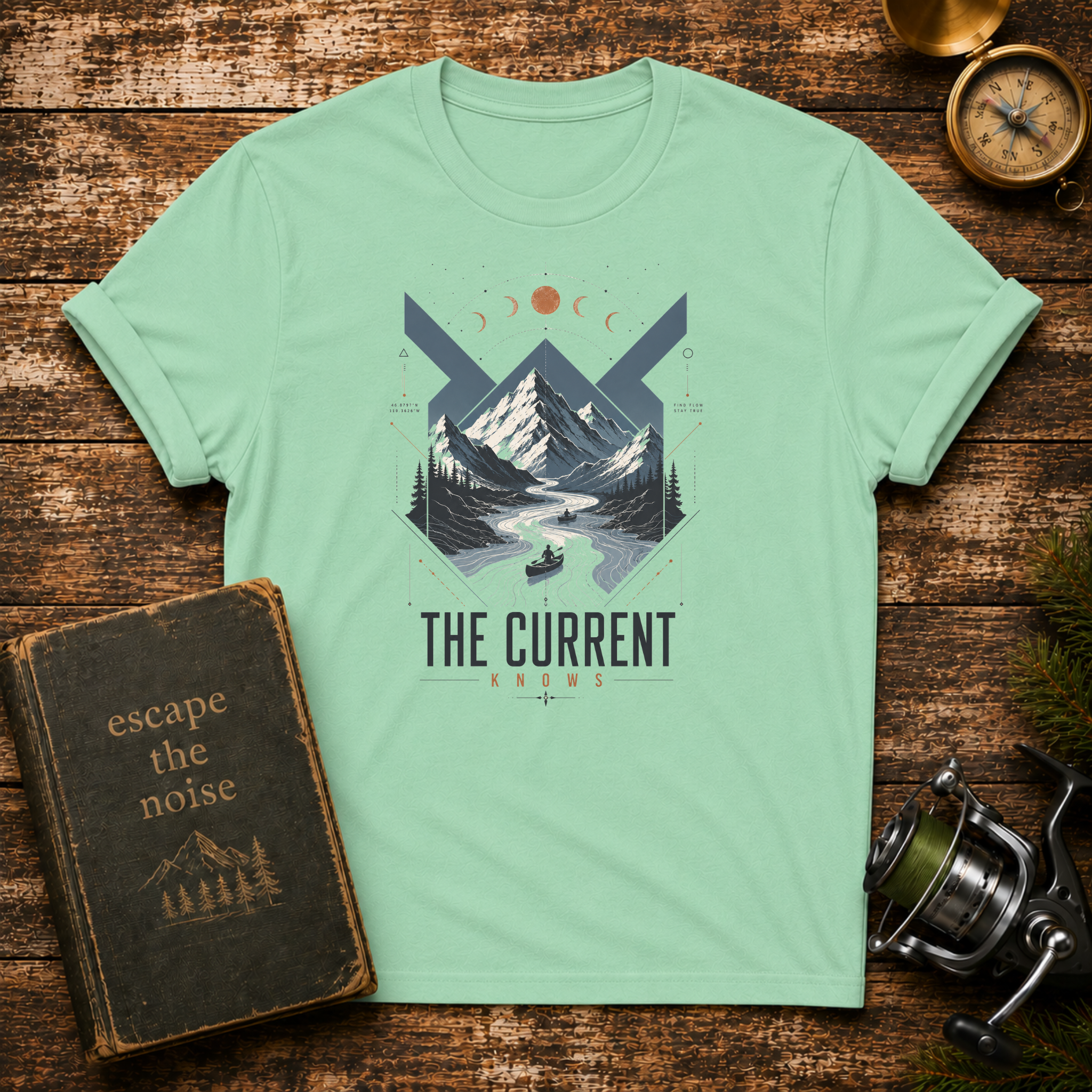 Mountain River T-Shirt – "The Current" Adventure Graphic Tee