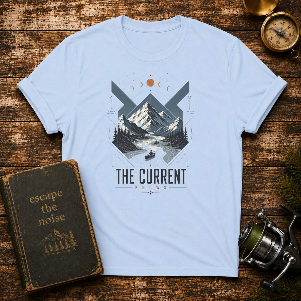 Mountain River T-Shirt – "The Current" Adventure Graphic Tee