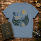 River Doesn't Care What Day It Is T-Shirt — Vintage Nature Camping Tee