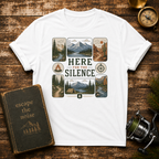Here for the Silence Graphic T-Shirt — Vintage Mountain Nature Tee