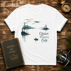 Quiet Waters T-Shirt — Minimal Lake Canoe Design