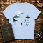 Quiet Waters T-Shirt — Minimal Lake Canoe Design