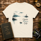 Quiet Waters T-Shirt — Minimal Lake Canoe Design