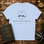 North of Noise Minimalist Graphic T-Shirt — Mountain & Soundwave Tee