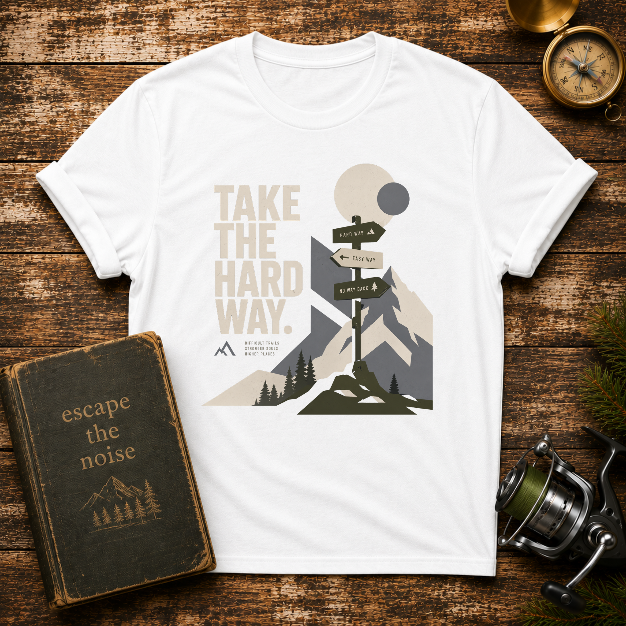 Take The Hard Way Graphic T-Shirt — Mountain Climber Adventure Tee