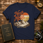 North of Noise Vintage Mountain T-Shirt — " Quiet is Earned"