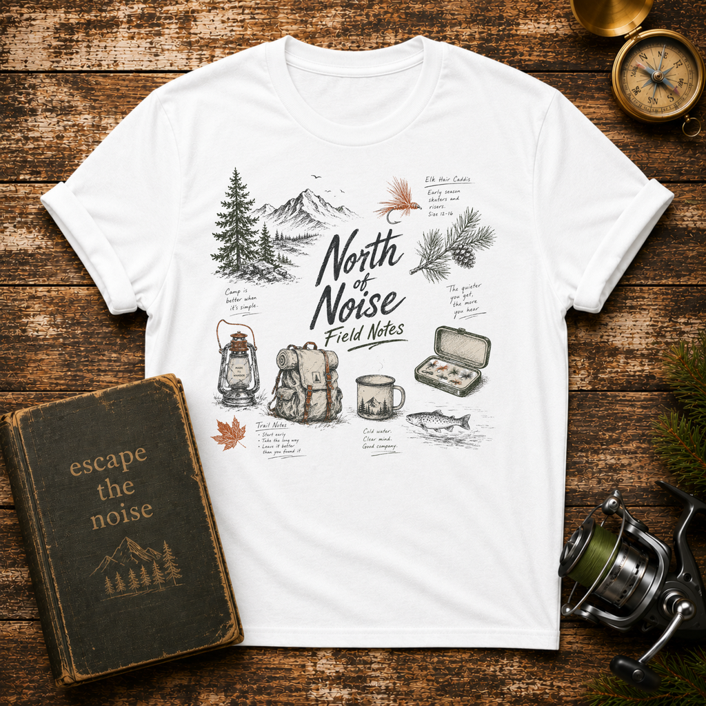 North Noise Field Notes Camping T-Shirt
