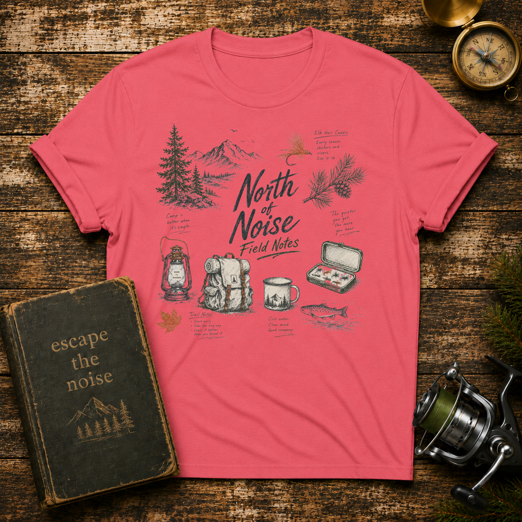 North Noise Field Notes Camping T-Shirt