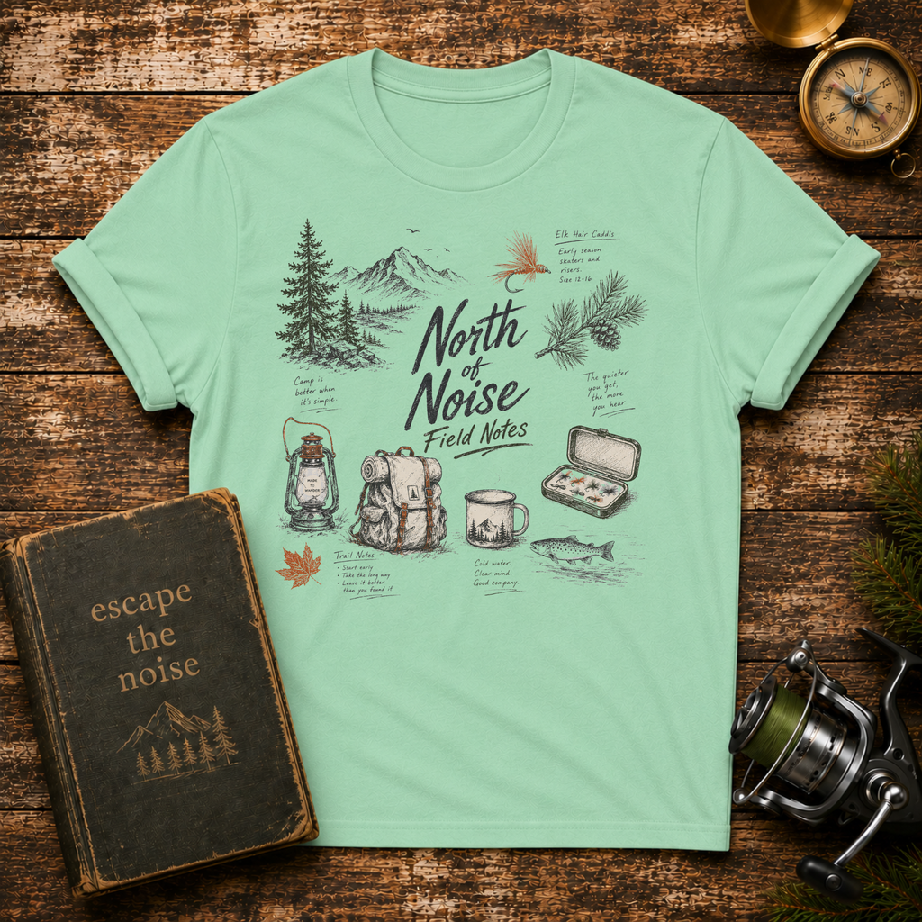 North Noise Field Notes Camping T-Shirt