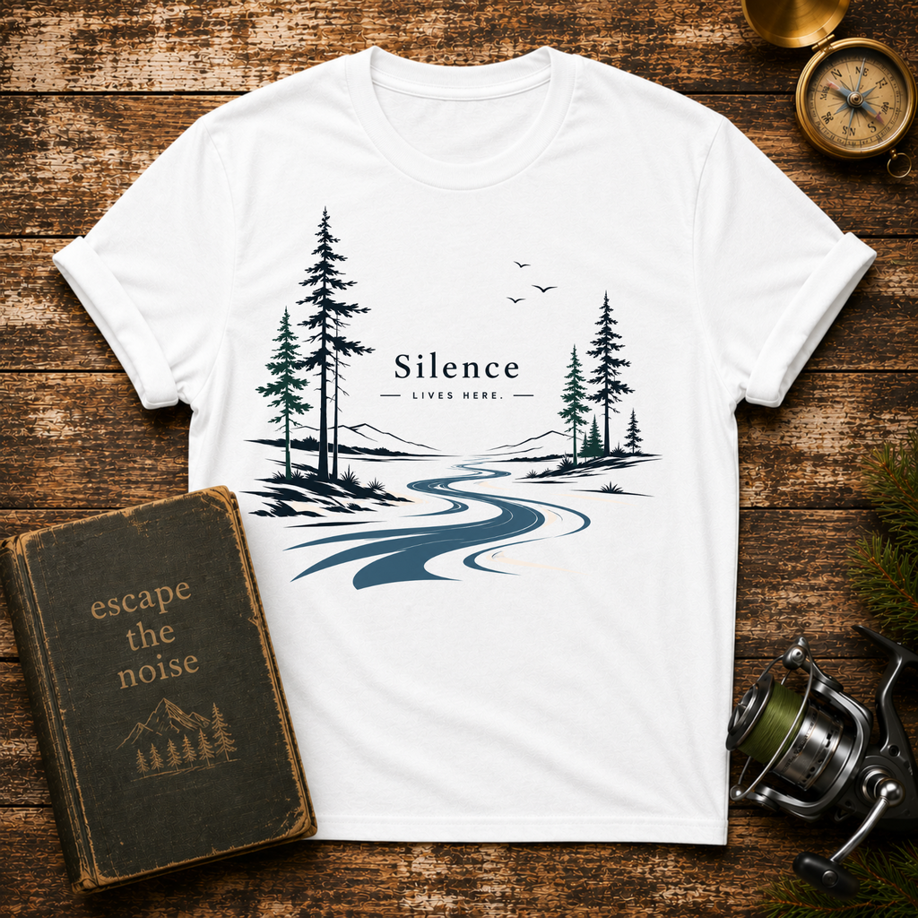 Silence Lives Here River Scenic T-Shirt
