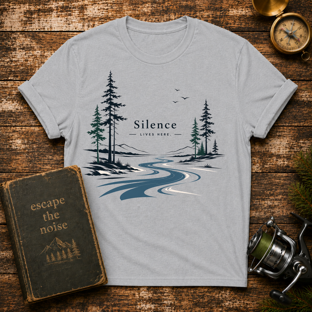 Silence Lives Here River Scenic T-Shirt