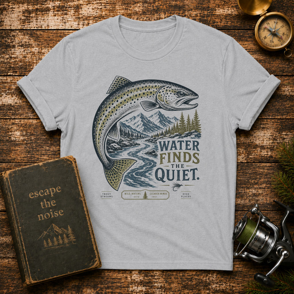 “Water Finds Quiet” Trout Graphic Tee