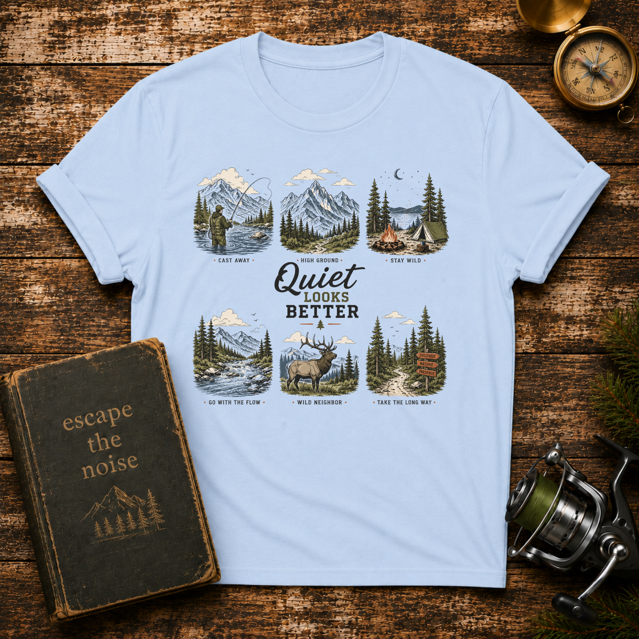 Quiet Looks Better Scenic Nature Tee