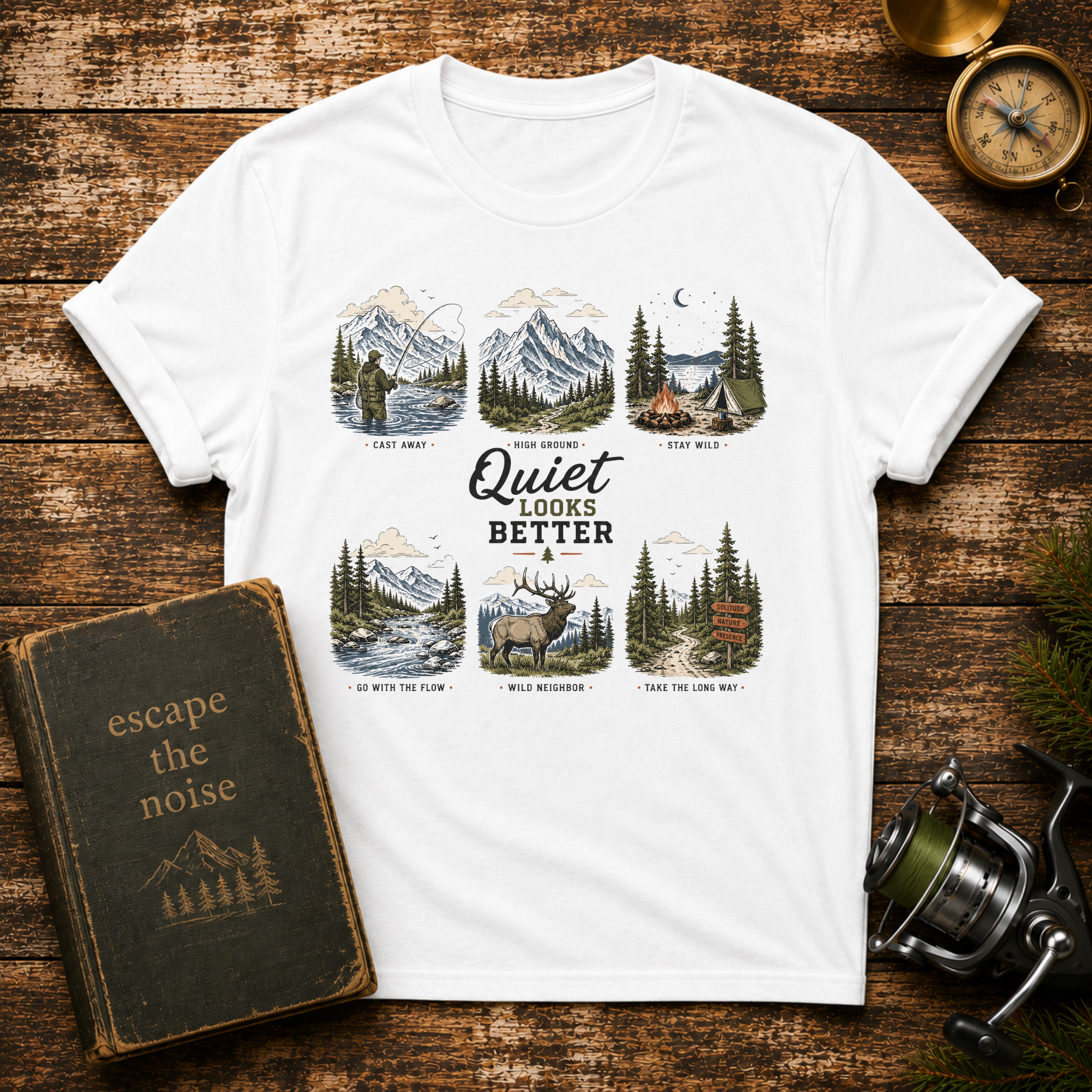 Quiet Looks Better Scenic Nature Tee