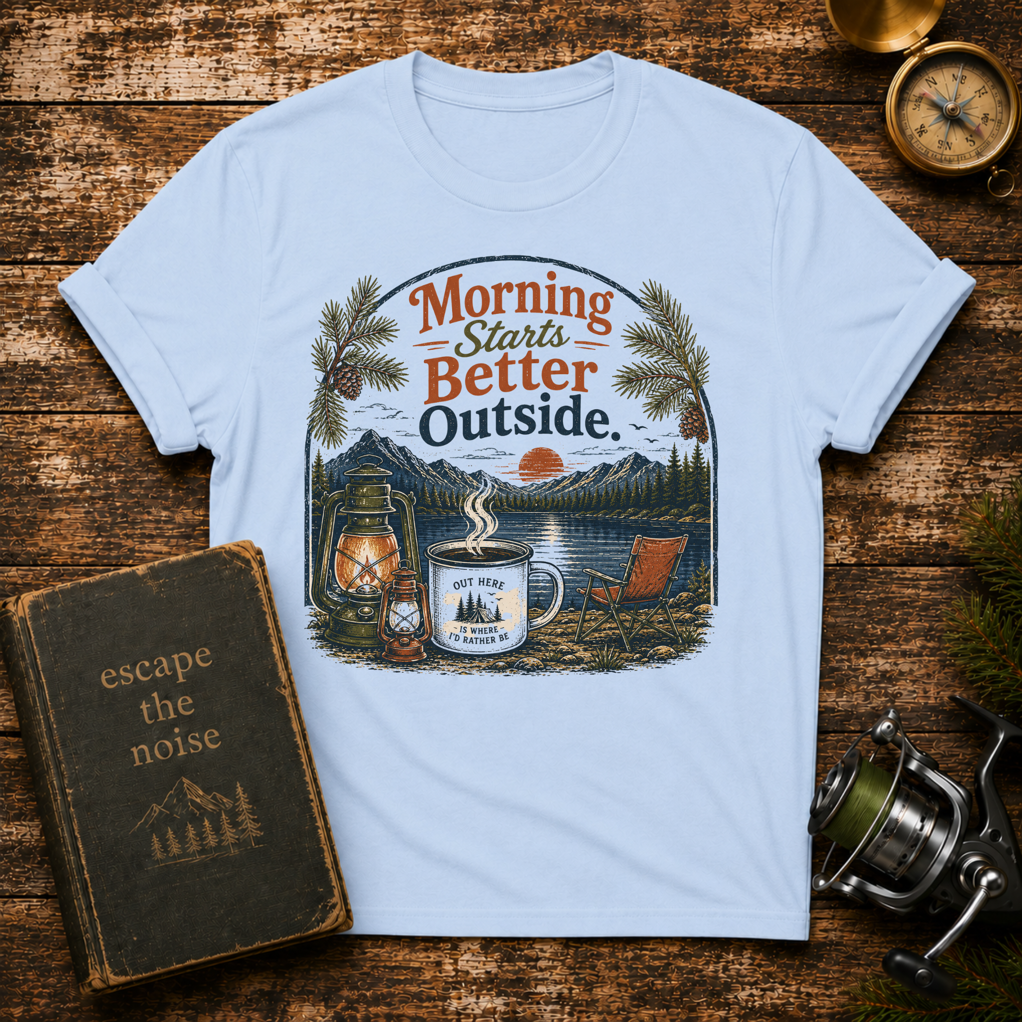 "Morning Starts Better Outside" Coffee & Campfire Graphic
