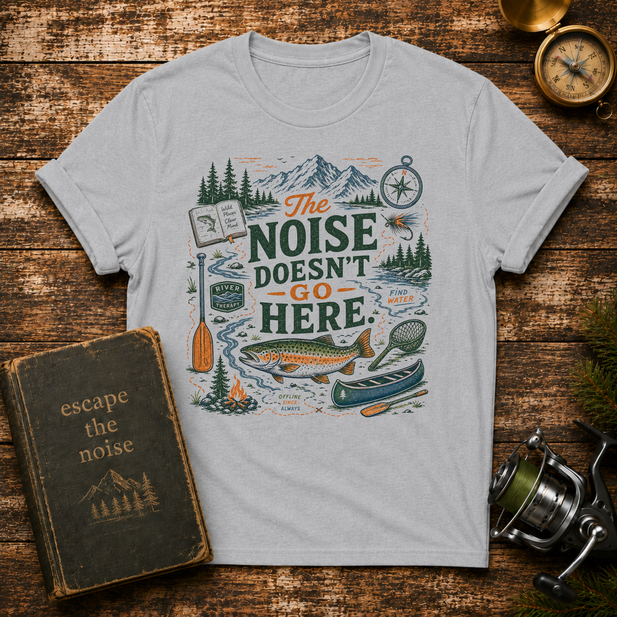 The Noise Doesn't Go Here Camping T-Shirt