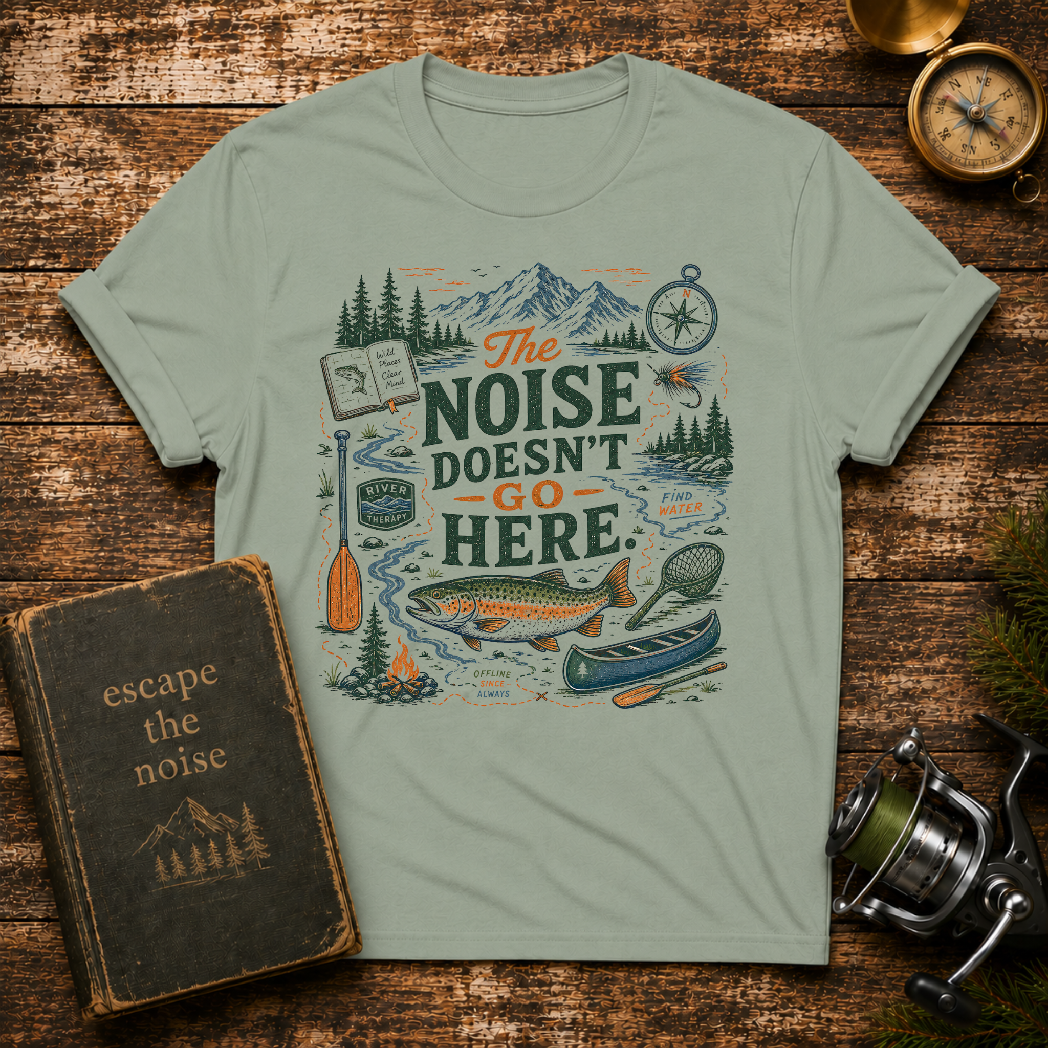 The Noise Doesn't Go Here Camping T-Shirt